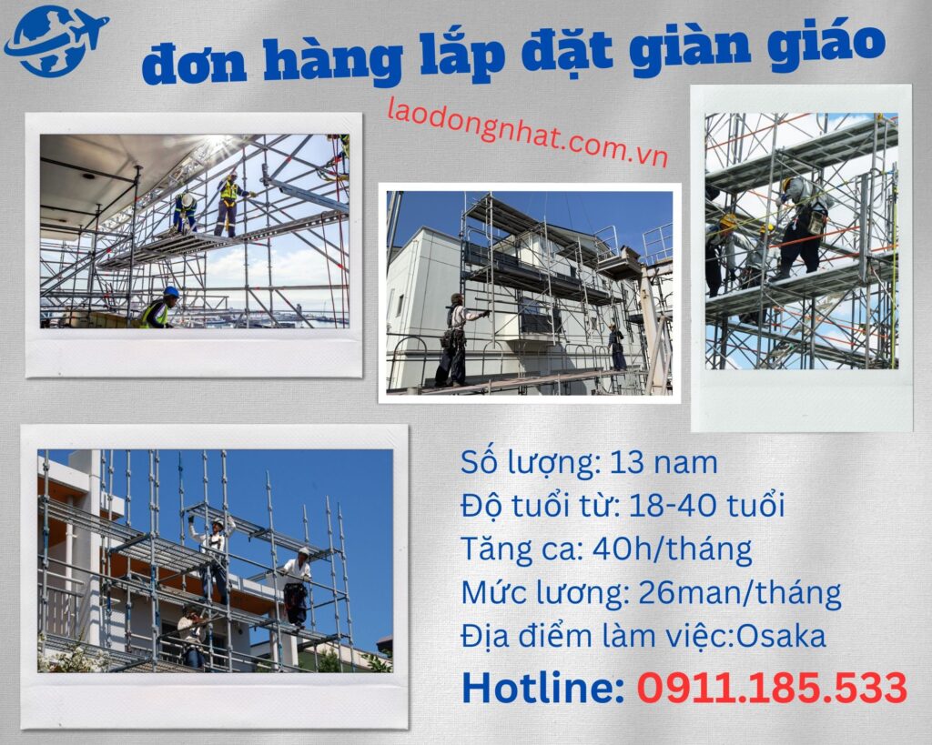 Đơn hàng Ngành xây dựng đơn hàng lắp đặt giàn giáo