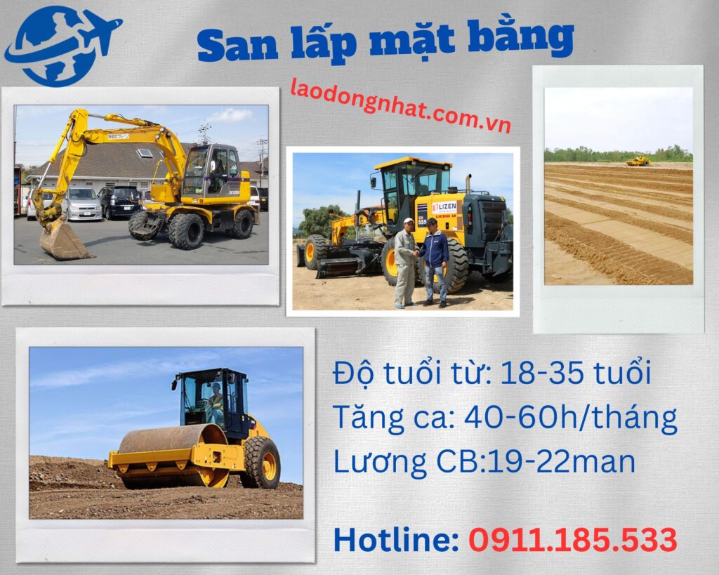 Đơn hàng XKLĐ Nhật Bản vận hành máy san lấp mặt bằng